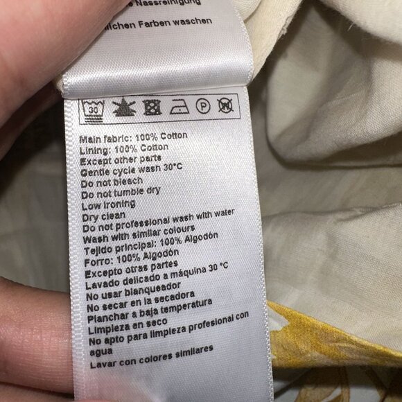 ba&sh Naimee Jaune Yellow White Floral Print Strapless Tube Top Women's Small S - Picture 6 of 8